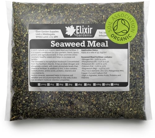 Elixir Gardens Seaweed Meal Fertiliser Natural Organic Plant Feed 2.5kg Bag | Plant Feed, Lawn Conditioner and Soil Fertiliser 2.5kg Bag