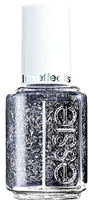 essie Luxeeffects Nagellack frilling me softly Nr. 382 / Glitzer Topcoat in Platinsilber und Kobalt, 1 x 14 ml
