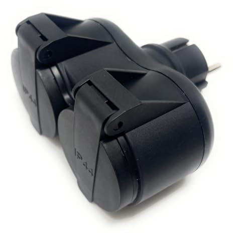 Gummistecker Schuko IP 44 aus Gummi bruchfest & stabil Bayram® Feuchtraum Stecker Paar Netzstecker Gummi-Kupplung Gummi-Stecker Schuko-Stecker Schuko-Kupplung