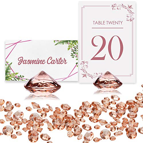 Rose Gold Diamant Tischkartenhalter & Diamant Tisch Konfetti Sets ROSE GOLD Set