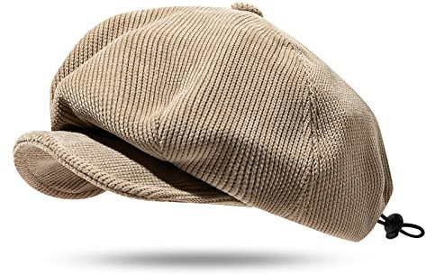 Clakllie Herren Newsboy Flat Cap Baumwolle Gatsby Ivy Golf Cabbie Hat Unisex Schiebermütze Gatsby Schirmmütze 8 teilig Barett Cap Newsboy Fischgrätenmuster Stoffmütze