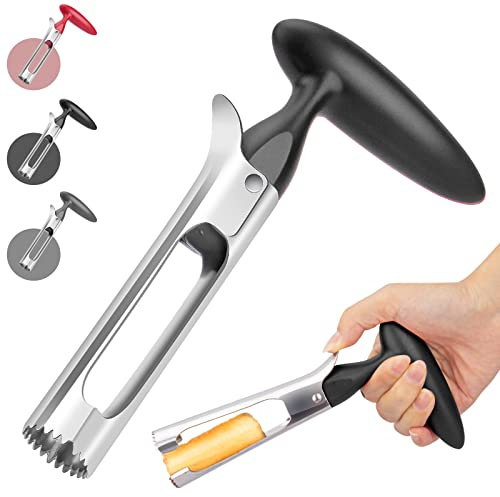Descorazonador de manzanas, herramienta de acero inoxidable de alta calidad, mango ergonómico resistente, fácil de usar y limpiar, removedor de descorazonadores de manzana duradero para peras