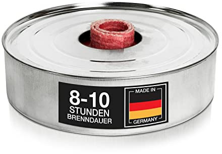 Bolson Flammschale (4 Stück) mit 8-10 Stunden Brenndauer - Outdoorkerze aus Wachs mit windstabilem Fackeldocht - in Deutschland hergestellte Flammdose für Draußen - ideal zur Gartendekoration & Party