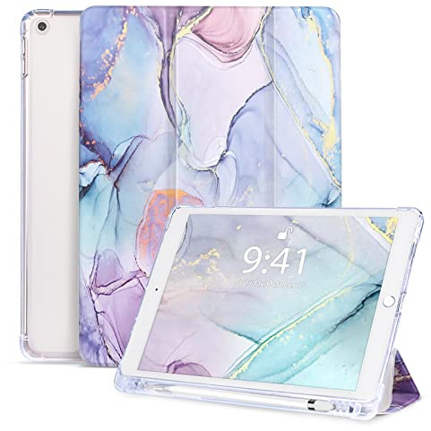 Vozehui 10.2 Zoll Hülle für iPad 9/8/7 Generation Mit Bleistifthalter, Dreifach Stand Leichtgewicht Schutzhülle, Auto Sleep/Wake für iPad 10.2 Zoll 2021/2020/2019