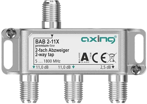 Axing BAB 2-11X 2-Fach Abzweiger 11 dB 5-1800 MHz TV Data Internet Kabelfernsehen