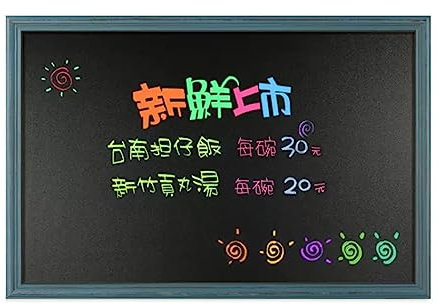 Gemüse- und Obstkorb, Schalenständer, Schreibtisch-Kreidetafel, Schilder für Werbetafel, Kreidetafel mit MDF-Rahmen, 30 x 40 cm, Kreide-Schreibtafel für Küche, Eingang, Büro, blau, 30 x 40 cm