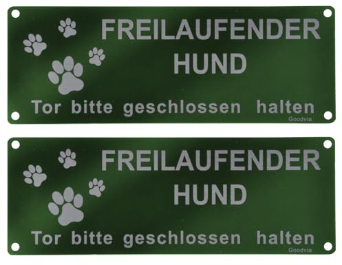 Vorsicht Hund Schild Aluminium Reflektierend 20×30 cm, Warnschild Achtung freilaufender Hund Warnung vor dem Hund Schilder UV-beständig, Wasserfest
