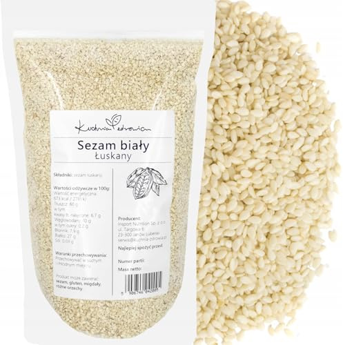 Semi di Sesamo Decorticati Naturali 1 kg | Ricchi di Fibre, Proteine e Grassi Buoni | Ideali per Pane, Insalate, Sushi, Pasticceria, Ricette Orientali | KUCHNIA ZDROWIA