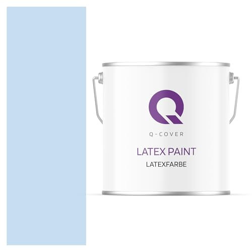 Q-COVER Latexfarbe 5L Hellblau – Matte Innenfarbe für Wand & Decke, Klasse 3, Hohe Deckkraft, Scheuerfest