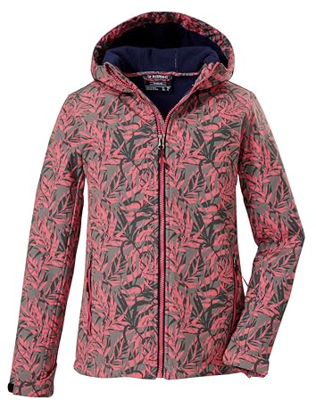 killtec Flickor Softshell/utomhusjacka med huva Mädchen softshelljacke-tryck, lätt moss, 128, 43200-000