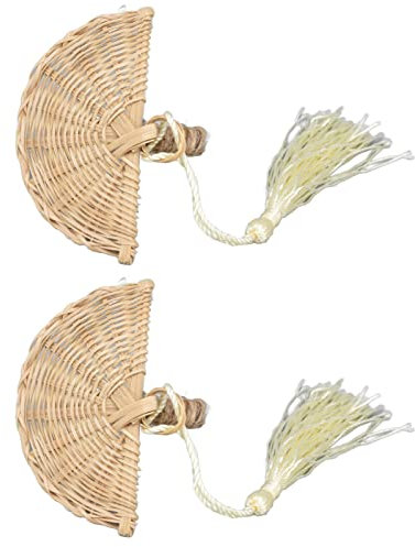 CHEOTIME 2 Stück Rattan-Serviettenringe, Rattan-Serviettenhalter, moderner Halter, Serviettenschnalle, geeignet für Tischdekoration, Küche, Abendessen, Party, Hochzeit (6647 Tassel)