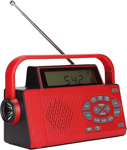 ESHINEDE NOAA Emergency Weather Radio with Hand Crank Solar Charging,Portable 10000mAh AM FM Radio with Cell Phone Charger,IPX5 Waterproof Bluetooth Speaker with Flashlight&Reading Light,SOS Alarm