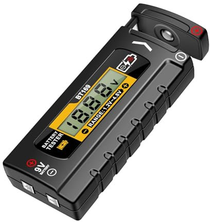 Raypontia Testeur de batterie pour batteries domestiques, petit testeur de batterie - Testeurs de batterie numériques | Petit testeur de volts, équipement électrique pour piles bouton AA AAA C D,