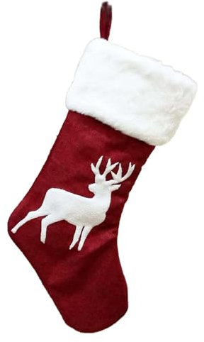Wambere 1 Stück Nikolausstrumpf Geschenktasche Gestrickt Weihnachtsstrumpf Weihnachtsdekoration Christbaumschmuck Weihnachtssockenanhänger Weihnachtsbaumschmuck Weihnachtsanhänger,Kleine Geweihe
