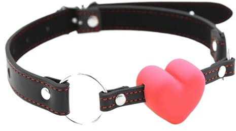 Bavaglio per bocca Bondage Bavaglio per bocca in silicone a forma di cuore Bavaglio per bocca regolabile Bavaglio per bocca erotico Divertente bavaglio per flirtare Bavaglio(Rot B)