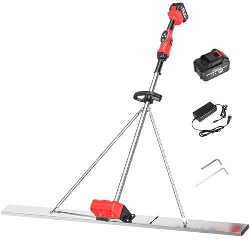 YSXXIAN Outil de Vibration pour Chape électrique pour Le Trait du béton, Chape électrique sans Fil avec Lame de 150 cm à 6 000 TR/Min, grattoir électrique pour béton avec 1 Batterie Rechargeable