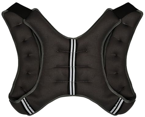 Lacers Petrolline verstellbare Gewichtsweste 3-10kg, Schwarz – für Fitness, Gymnastik, Krafttraining, CrossFit, Joggen – Neopren Laufweste mit Schulterpolstern und reflektierenden Streifen