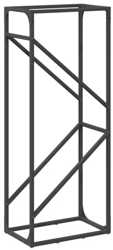 vidaXL Brennholzregal Schwarz 40x25x100 cm Kaltgewalzter Stahl