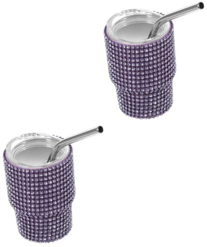SOIMISS 2pezzi Mini Tumbler Inossidabile Con Cannuccia Bicchiere Per e Cocktail Design e Portatile Per e Attività All