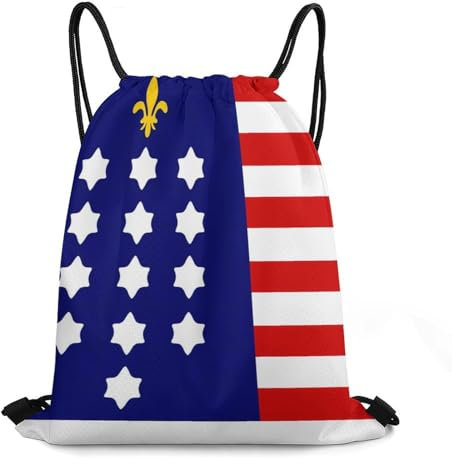 Rucksack Mit Kordelzug Us-Flagge Der Französischen Allianz Gymnastikbeutel Erwachsene Turnsack Unisex Rucksackbeutel, Für Strandurlaub, Yoga, Strand, 36x42cm