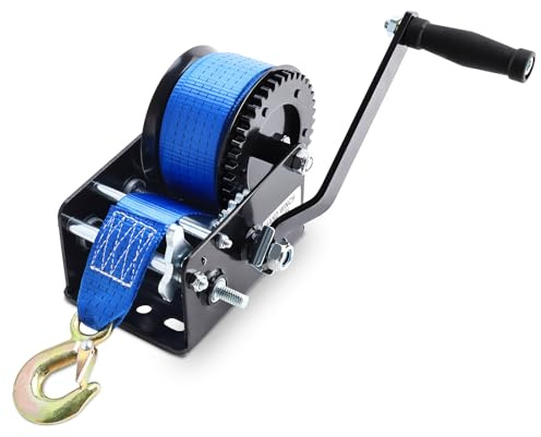 FreeTec Cabrestante manual de 10 m de poliéster (50 mm), 2 velocidades para barcos y camiones