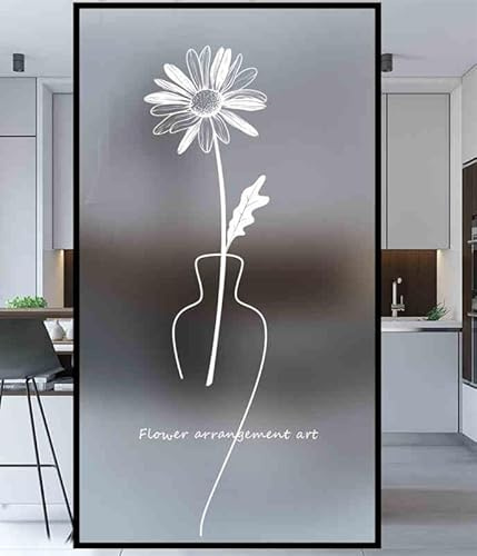 Fensterfolie Weiße Blume Milchglasfolie Selbstklebend Sichtschutzfolie Fenster Klebefolie Fenster Sichtschutz Bad Folie für Fenster Fensterfolie Blickdicht von Aussen 40x120cm/1 Pcs