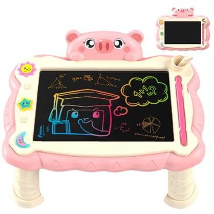 HunicandIU Tableta de Escritura LCD | Tablero de Dibujo Infantil,Pizarra Reutilizable con Soporte para Aprendizaje y Arte en Hogar, Escuela y Viajes