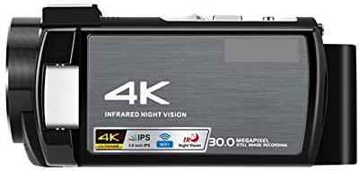 Registratore con fotocamera digitale Videocamera del videoregistratore 4K, Ae8 Digital Full HD Fotocamera vlogging professionale for la visione notturna a infrarossi for la registrazione vlog