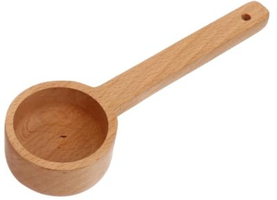 ULTECHNOVO 1 Pieza Cucharilla Medidora de Café de Madera Natural de Simple Mango para Café y Polvo Almacenamiento Práctico para Colgar