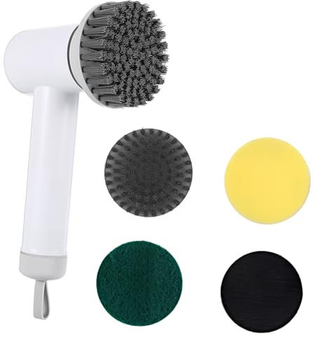 Zerodeko Cepillo de Limpieza Eléctrico Inalámbrico con Cabezas Reemplazables para Duchas y Baldosas Limpiador y Ergonómico