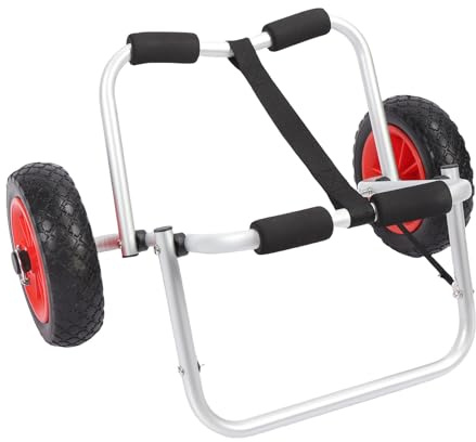Asixxsix Carro de Kayak, 200 Libras de Capacidad Canoe Dolly con 10 Pulgadas Sólido NO-Flat Airless Neumáticos Ruedas Plegable Paddle Board Trolley Barco Remolque Transporte
