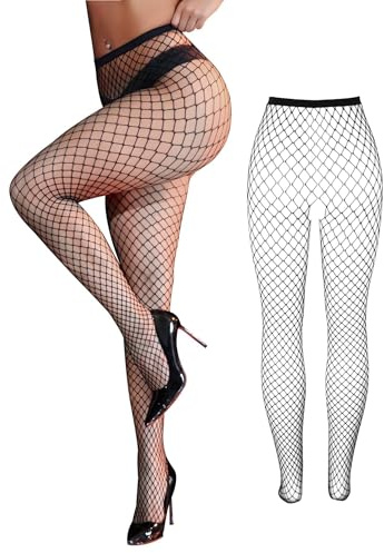 comeondear Sexy Strumpfhose mit Offen Schritt Netzstrumpfhose Schwarz,L-XXL | Ouvert Strumpfhosen, Große Größen, Fishnet Stockings, Strapsstrumpfhose Offener Schritt, Pantyhose, Hohe Taille, Netzstrümpfe