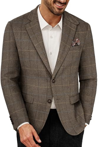 PJ PAUL JONES Blazers - Chaqueta de mezcla de lana para hombre, chaqueta de tweed vintage