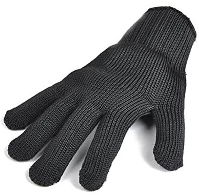 EDEDE Guanti Anti Taglio Guanto di Sicurezza Livello 5 antitaglio Nero antitaglio Filo Resistente alle coltellate Guanti protettivi da Lavoro in Metallo, Giardino, Cucina, Lavoro Domestico(1 PCS)