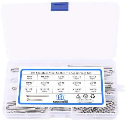 Assortimento di 150 perni in acciaio inox per perni resistenti al collegamento