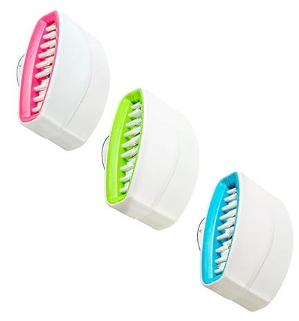 TOPPERFUN 3pcs Plastic Kitchen Cleaning Brushes with Strong Sticky Suction for Fork and Chopstick Cleaning, Creative Design, Suitable for Sink or Tile Surface Use