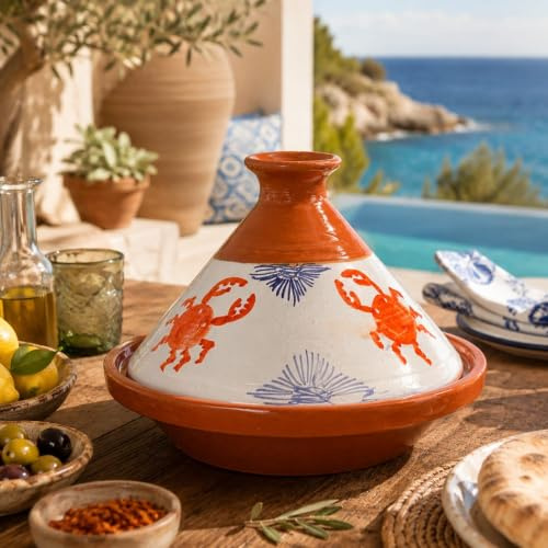 Tajine in Terracotta XL 32cm – Autentica Pentola Etnica Marocchina/Tunisina con Ebook Gratuito 2907260901
