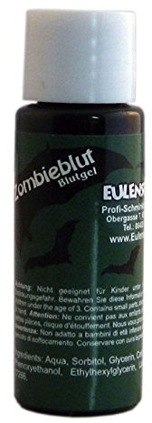 Eulenspiegel 405109 - Zombieblut / Blutgel, Dunkelgrün, 20 ml, Theaterblut, Halloween, Karneval, Motto-Party | Blutgel für Spezialeffekte, für Halloween, Karneval & Mottopartys