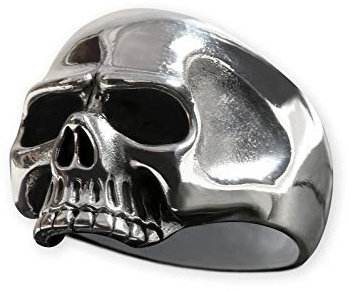 Fly Style Totenkopf Ring aus 925 Sterling Silber - Gothic Ring - Keith Richards Style Herren Ringe - Totenkopf Schmucken