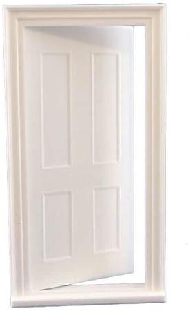 Melody Jane Dolls House Builders DIY 1:24 Scale Miniature Classic White Plastic 4 Panel Door