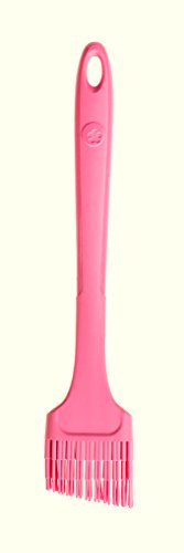 Kochblume Design Pinsel L | Premium-Silikon | Hitzebeständig | Spülmaschinenfest | 24cm | Farbe: pink