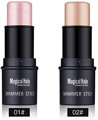 2 colors Bronzers Highlighter Stick Shimmer Cream Powder Waterproof Light Face Cosmetics