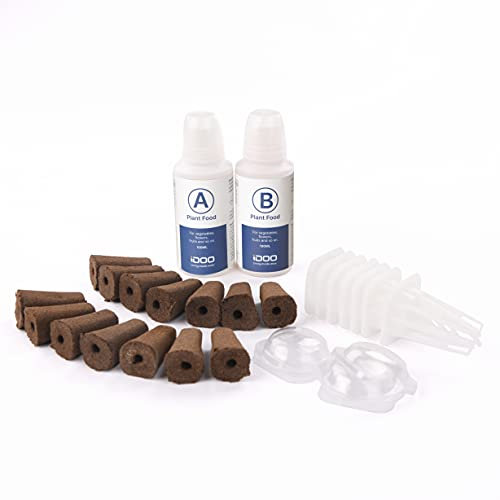iDOO Ersatzset für ID-IG201/ID-IG309 Hydroponische Anzuchtsysteme, mit 14 Stück Wachstumsschwämmen, 7 Stück Basket Kit, 1 Flasche A, 1 Flasche B (Nicht enthalten Hydroponische Anzuchtsysteme)