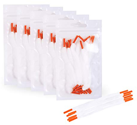 WOLFTEETH 50 Pack Premium 100% Orgánico Vape Algodón Wick Material, Extra Largo 11cm Hilo para La Construcción de Bobinas BRICOLAJE RDA RTA RDTA Atomizador Bobina Mecha, Blanco / 128602