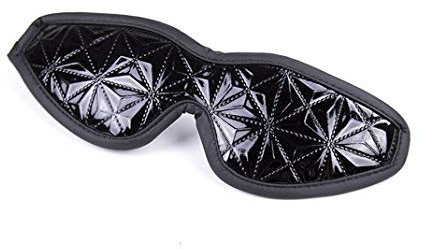 Yangver Sex Augenbinde Erotik Leder Augenmaske Diamant Muster mit Elastischer Band Verstellbar SM Bondage Schwarz Rot Cosplay Paar Flirten Sex Toys für Erwachsene Paare Liebhaber (schwarz)
