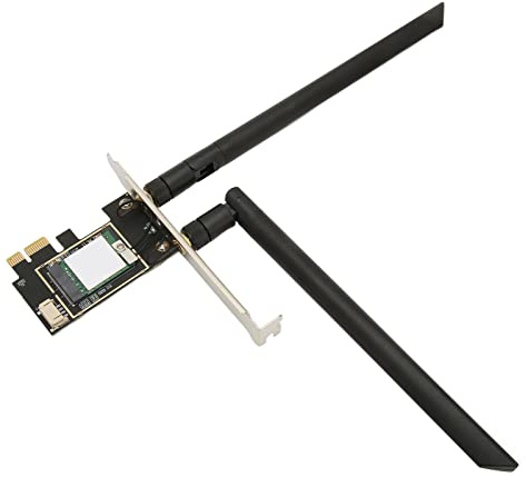 AX210 Wireless Network Adapter Card, WiFi 6E Card Bluetooth 5.2 Tri Band 2.4G/5G/6G PCIe WiFi Card, mit MUMIMO-Technologie, für Windows 10/11 Desktop, PC(Schwarz)