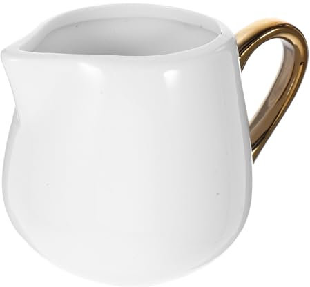 Anneome Jarra Multifuncional con Asa de Cerámica de Color Claro para Leche y Elegante Adecuada para Uso en Hogar y Locales de Catering