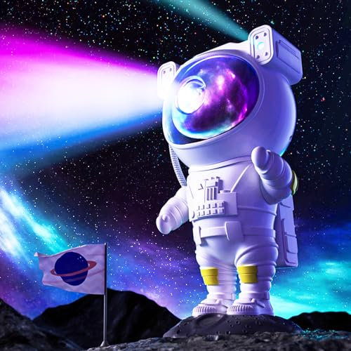 Wurkkos Astronaut Starry Sky Projector with LED Galaxy Projector Starry Sky Night Light, Timer and Remote Control, Mist for Bedroom and Ceiling Projector, Gifts for Children and Adults