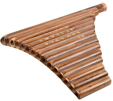 Panflöte 15 Pfeifen G-Taste Panflöte Set Natürliches Bambus-Blasinstrument Bambus-Panflöte Traditionelle Blasinstrumente