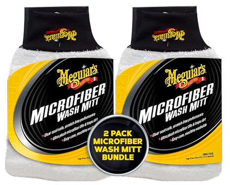 Meguiar's X3002EU Microfibre Wash Mitt Waschhandschuh (Packung mit 2)
